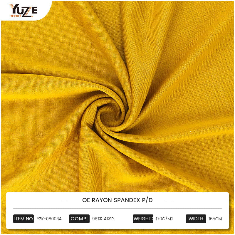 Sifat elastis dari kain rajutan rayon-spandex membuatnya luar biasa dalam pakaian olahraga dan pakaian kasual