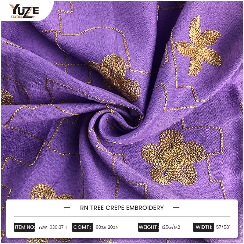 YZW-030137-1 RN Tree Crepe Embroidery