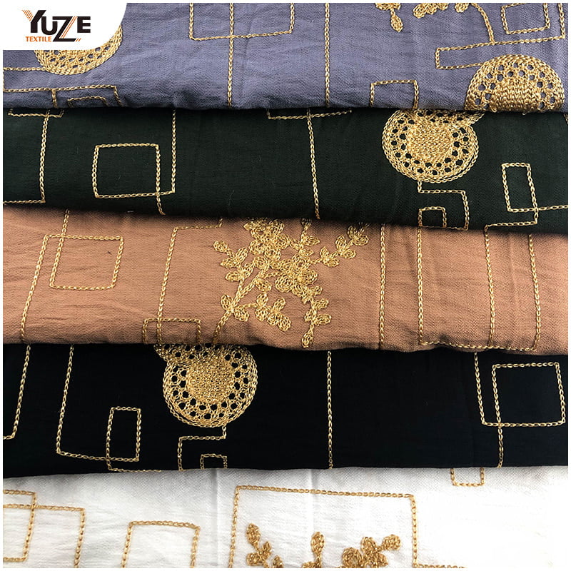 YZW-030137-4 RN Tree Crepe Embroidery