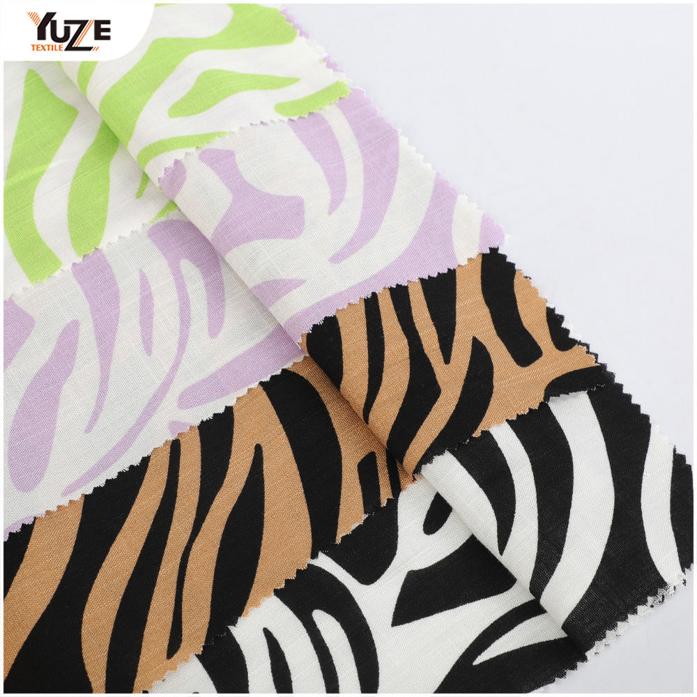 YZW-020025-7 Rayon SP Slub Woven Prt